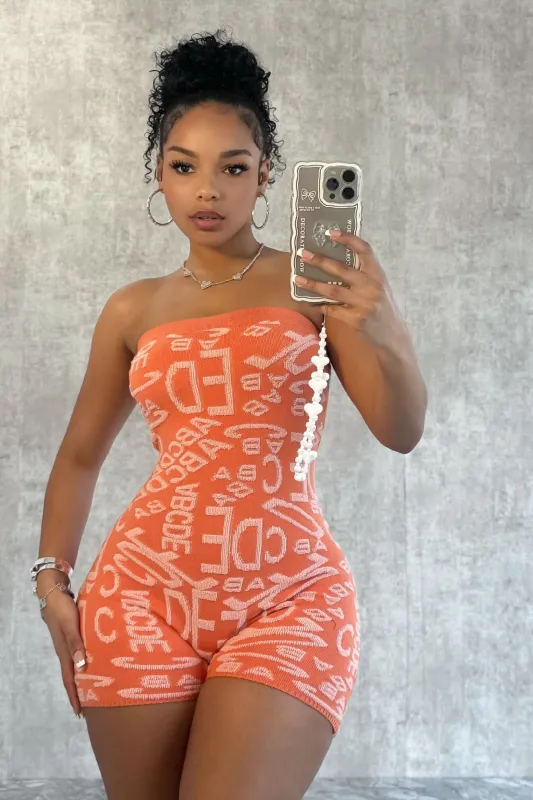 Meet Me At Noon Knit Patterned Tube Romper sold by EDGE by Know Style