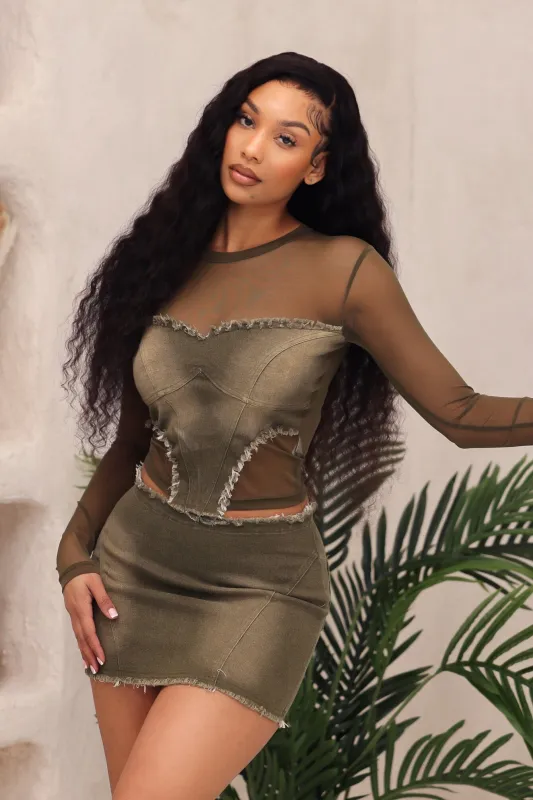 Only Necessary Vintage Top & Skirt SET sold by EDGE by Know Style