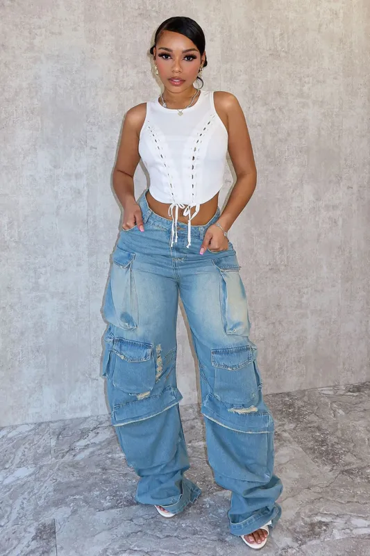Bring Me Cargo Baggy Jeans sold by EDGE by Know Style
