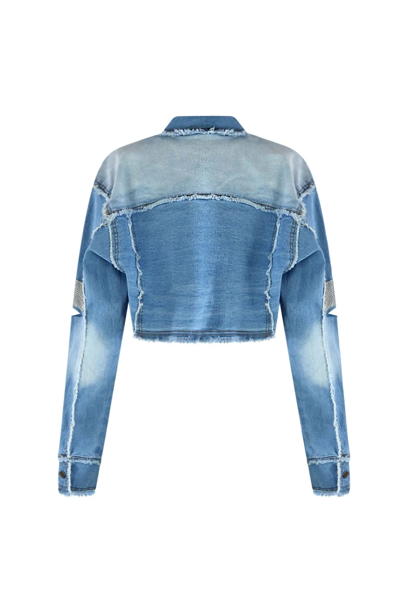 Shine Like A Diamond Denim Crop Jacket sold by EDGE by Know Style product image thumbnail 3