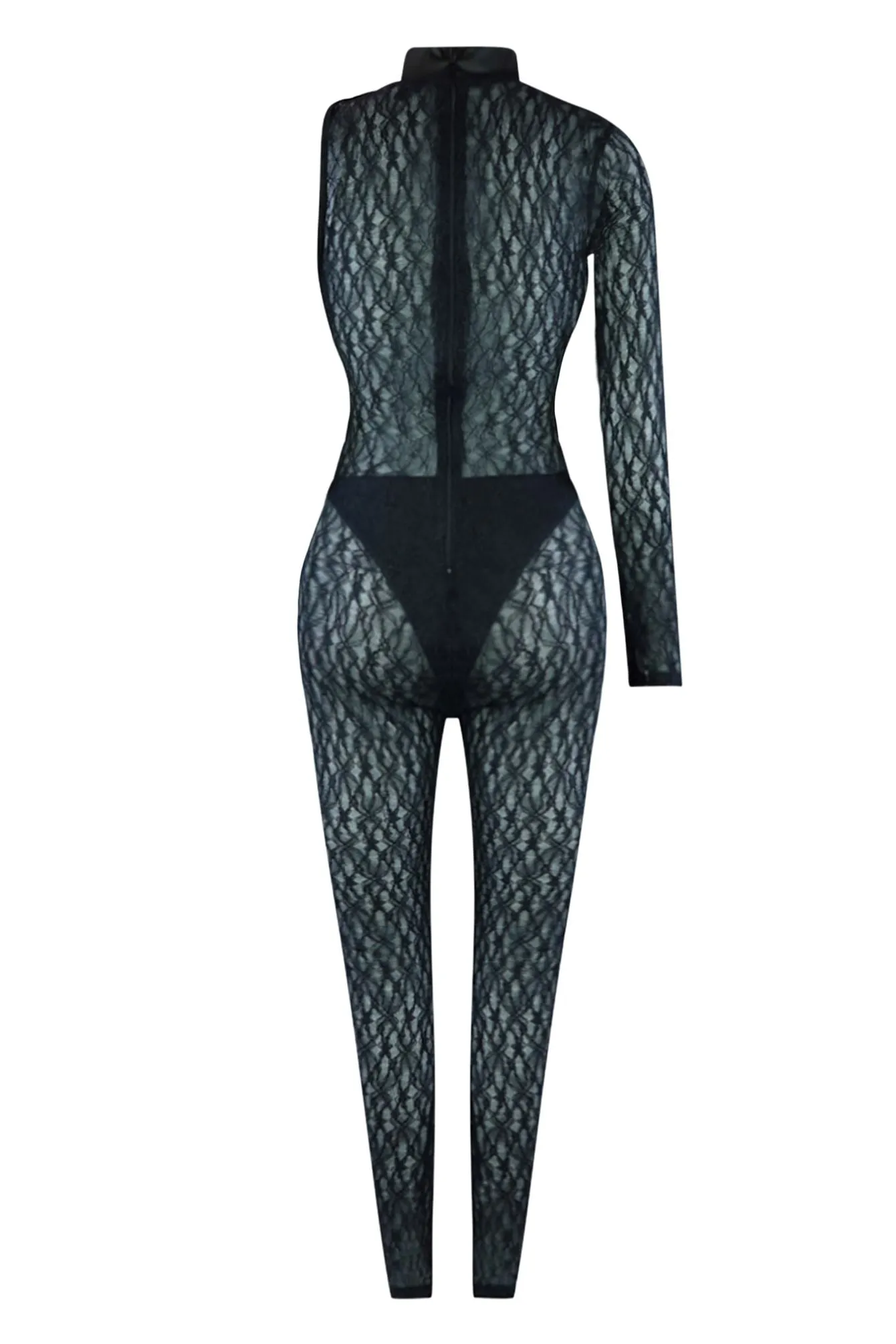 Asymmetric Confident Lace Contrast Jumpsuit sold by EDGE by Know Style product image thumbnail 3
