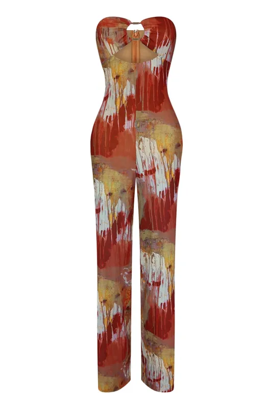 Hypnotize Print Mesh Jumpsuit sold by EDGE by Know Style