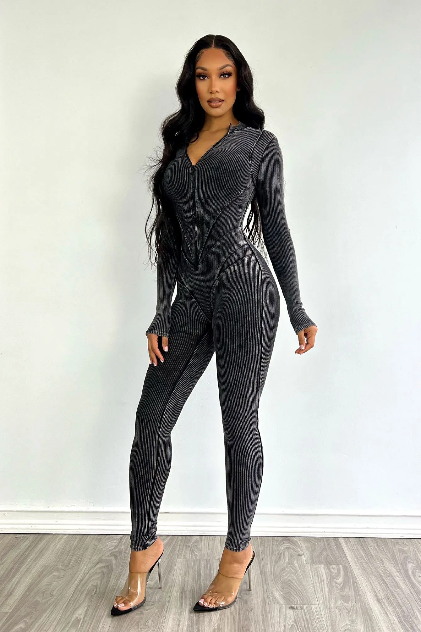 Fallon Mineral Washed Stitch Out Jumpsuit sold by EDGE by Know Style product image thumbnail 5