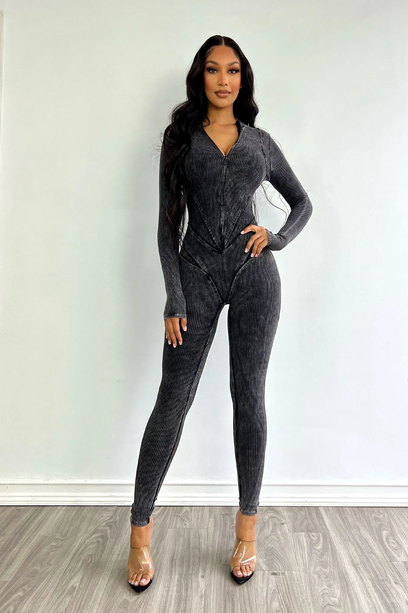 Fallon Mineral Washed Stitch Out Jumpsuit sold by EDGE by Know Style product image thumbnail 4
