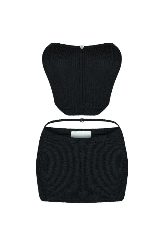 Melanie Bustier Top & Mini Skirt SET sold by EDGE by Know Style