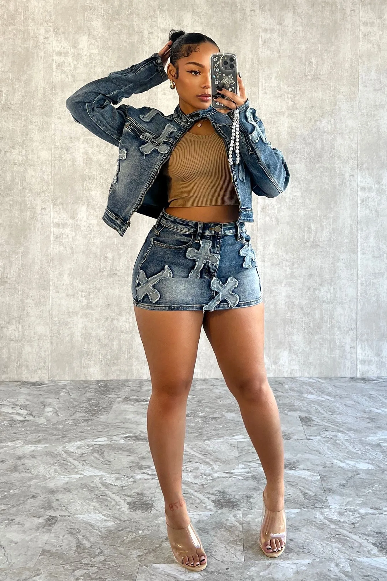 Cross Your Mind Denim Jacket sold by EDGE by Know Style product image thumbnail 2
