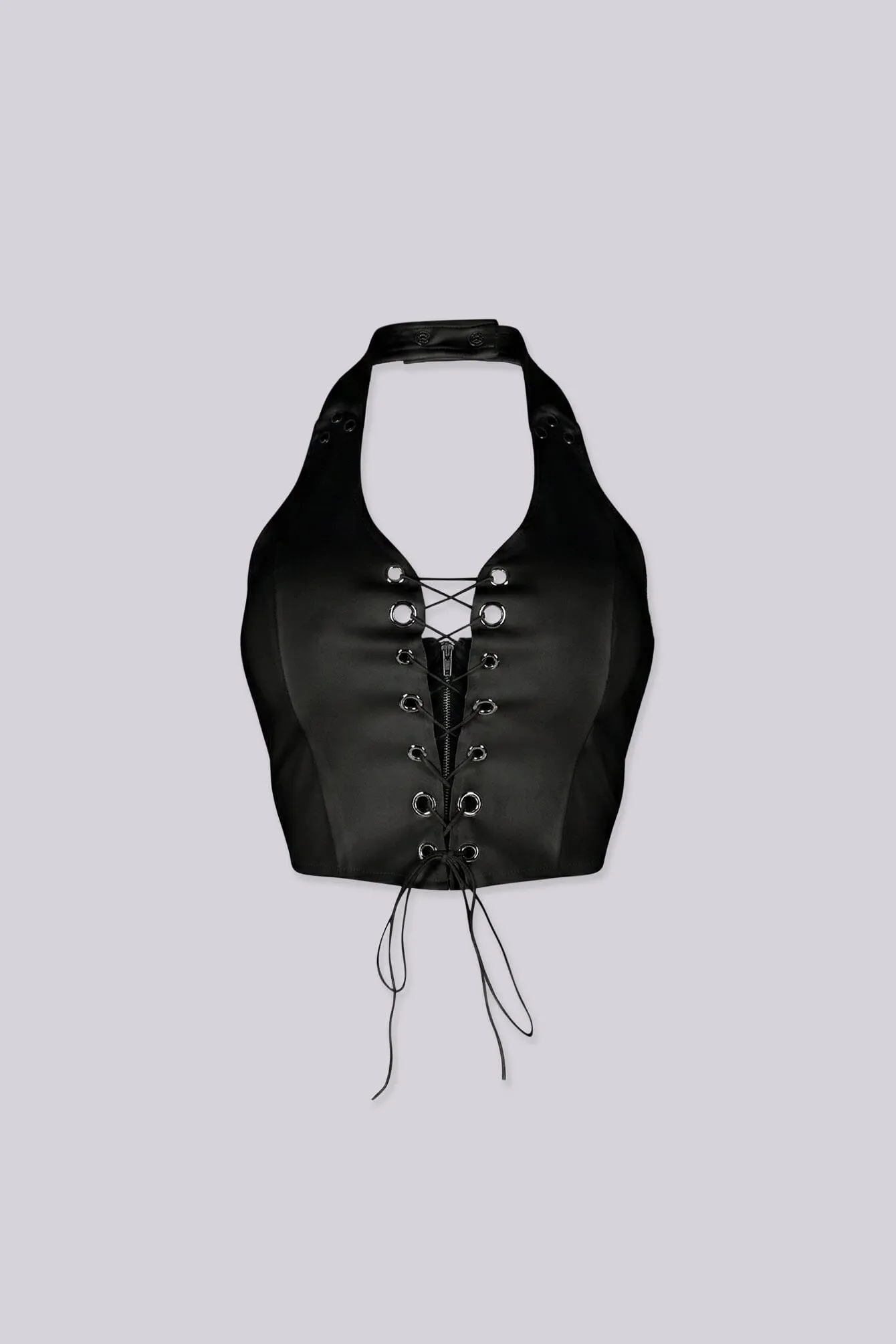 Raven Lace Up Halter Top sold by EDGE by Know Style