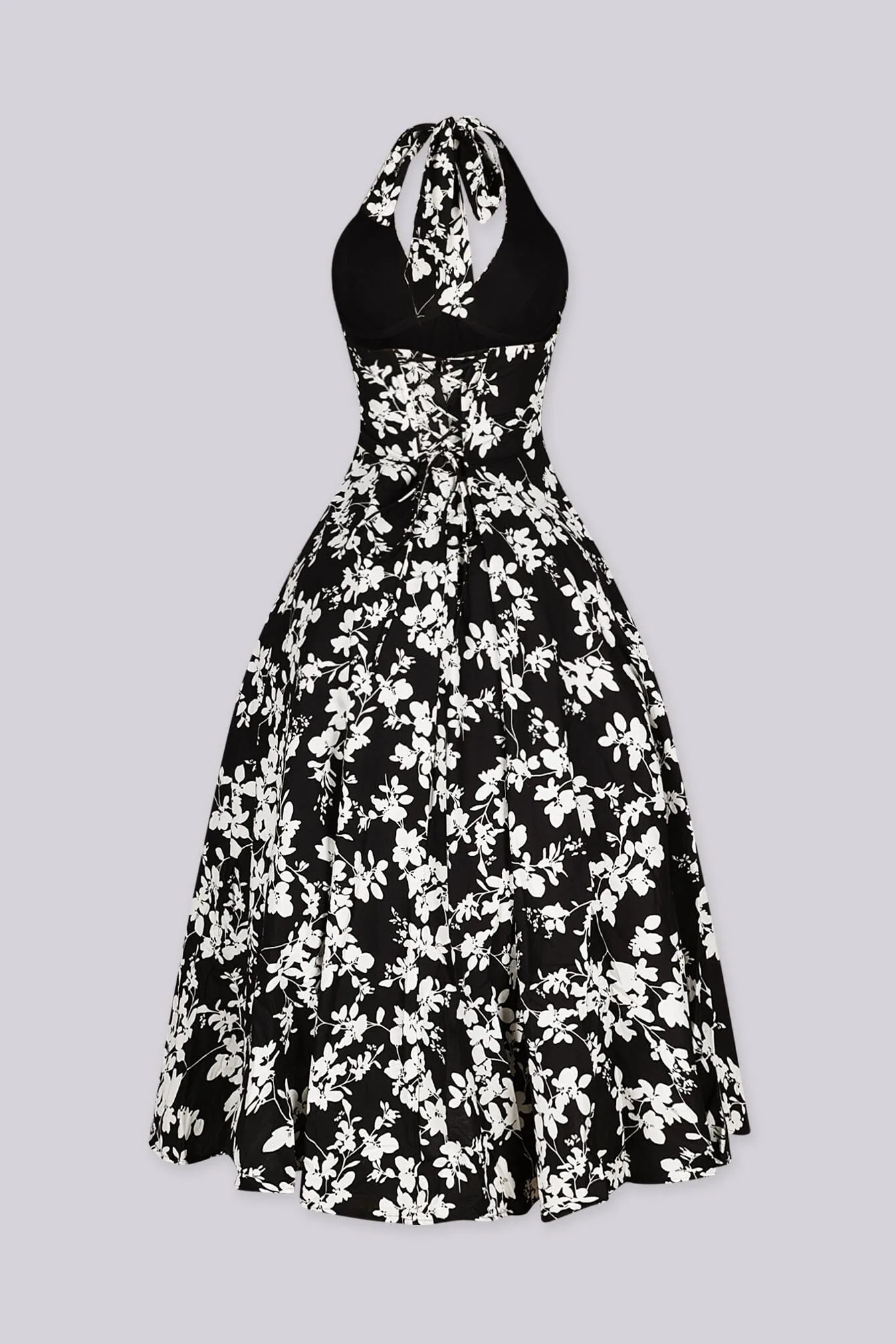 Sersei Lace Up Floral Midi Dress sold by EDGE by Know Style product image thumbnail 3