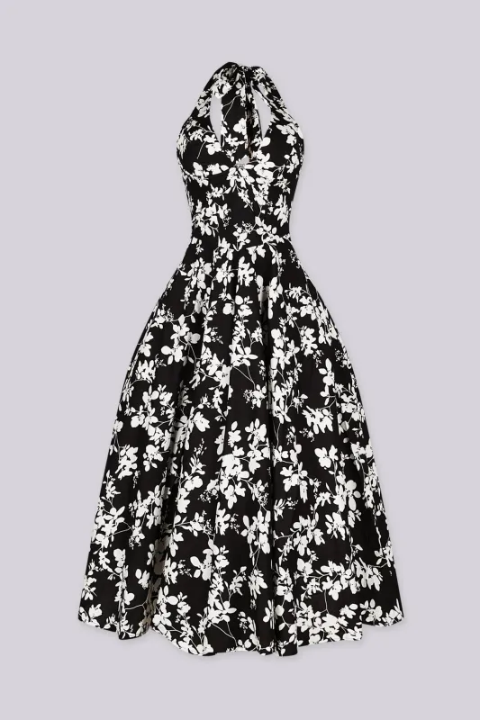 Sersei Lace Up Floral Midi Dress made by Klesis