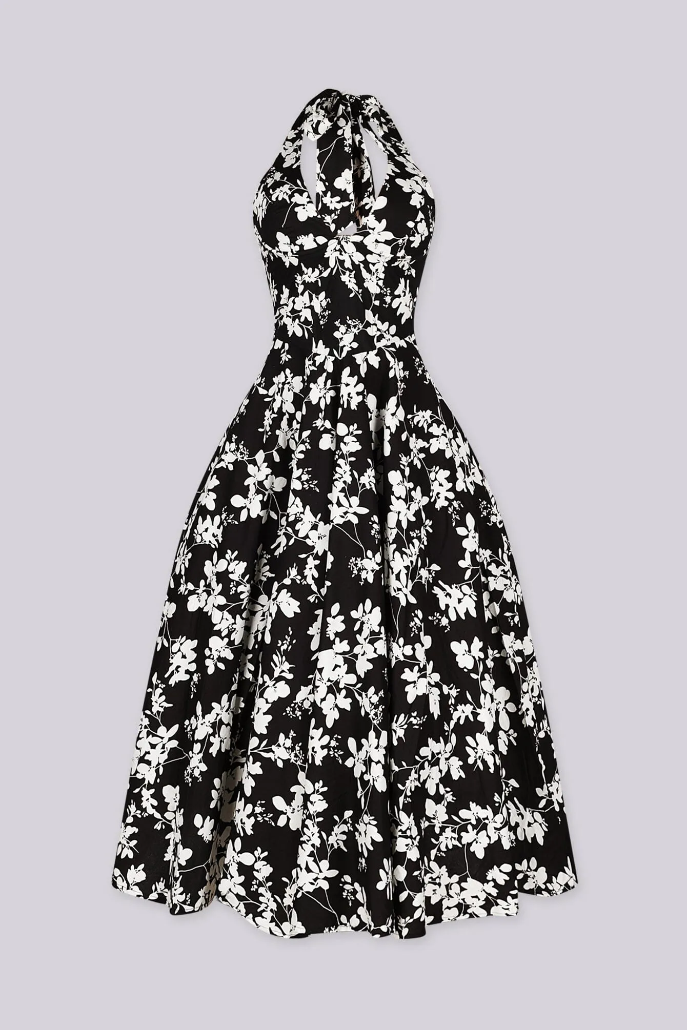 Sersei Lace Up Floral Midi Dress sold by EDGE by Know Style
