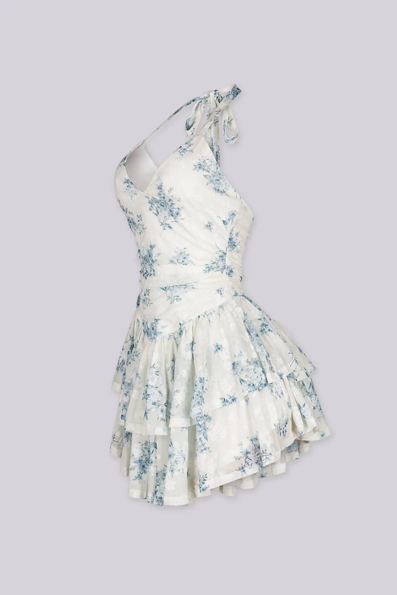 Blue Haze Flocked Mini Dress sold by EDGE by Know Style product image thumbnail 2