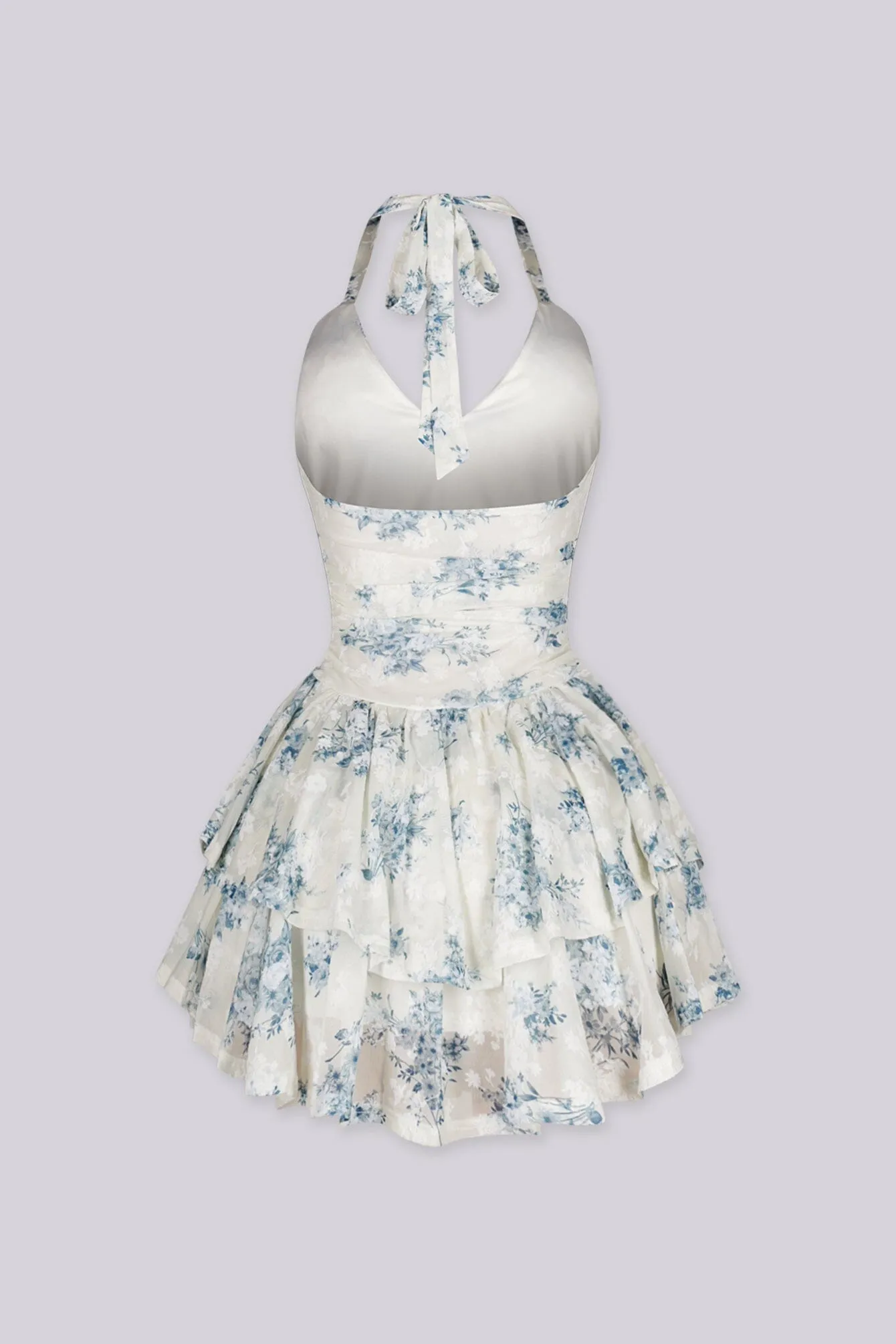 Blue Haze Flocked Mini Dress sold by EDGE by Know Style product image thumbnail 3