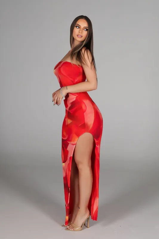 Ruby Stone Slit Maxi Dress made by Lovely Day