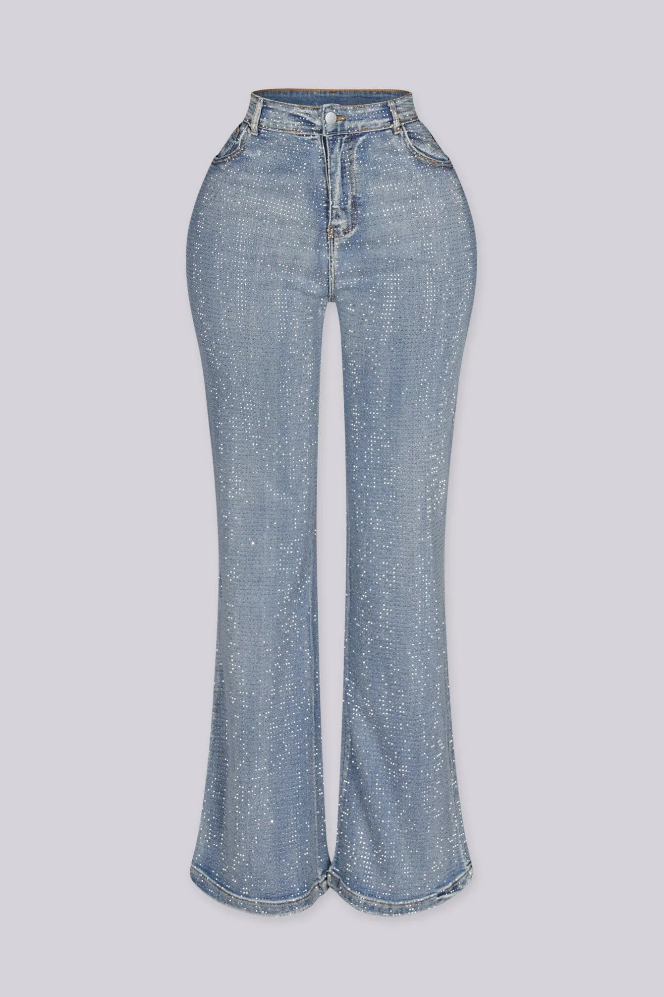 Opulent Rhinestone Flare Leg Denim Jeans sold by EDGE by Know Style product image thumbnail 3