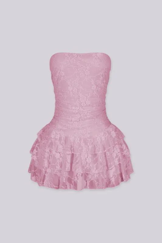 Daisy Lace Tube Mini Dress made by Lovely Day