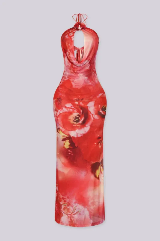 Lului Scarlet Cowl Maxi Dress made by Lovely Day