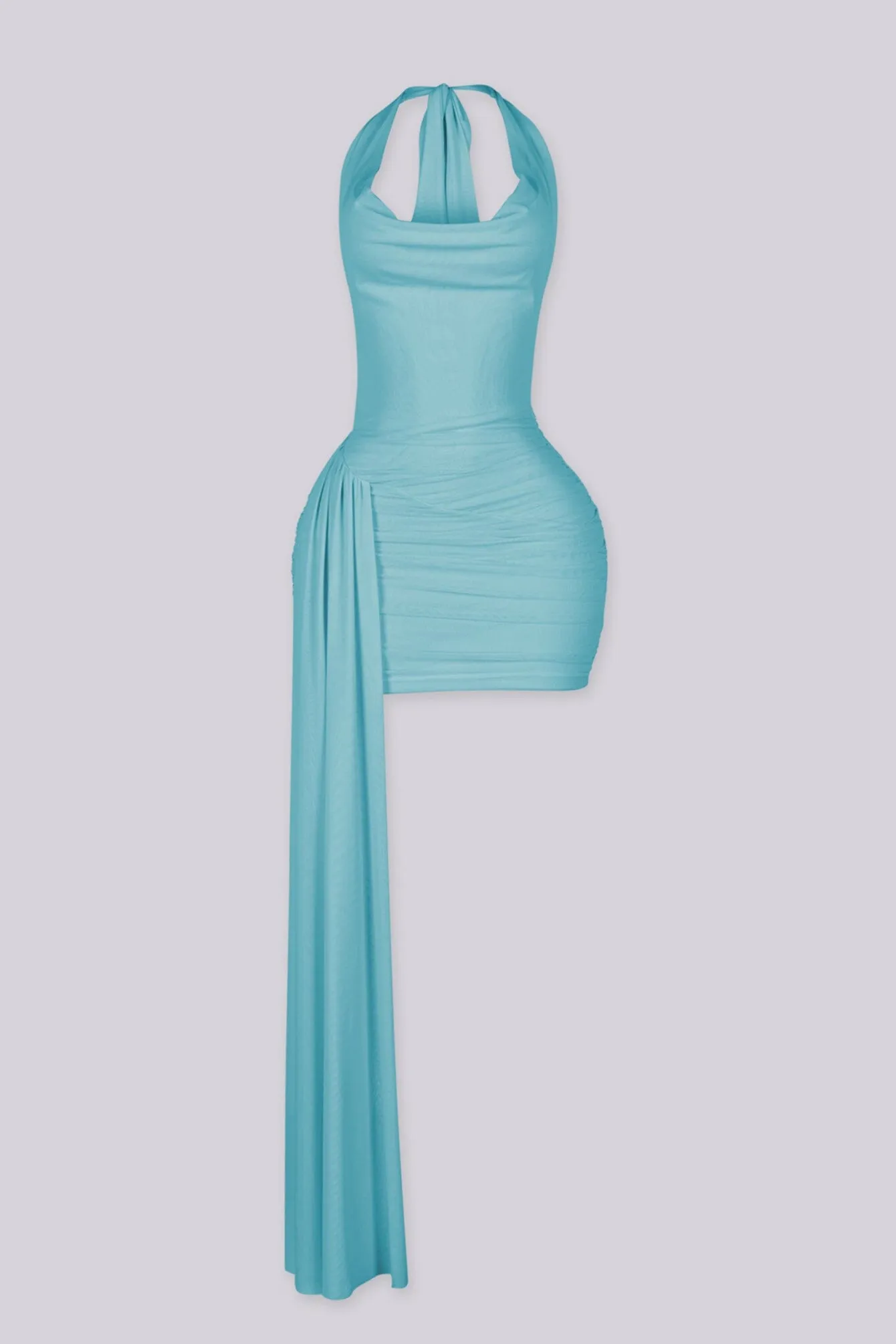 Yvon Draped Halter Mini Dress sold by EDGE by Know Style
