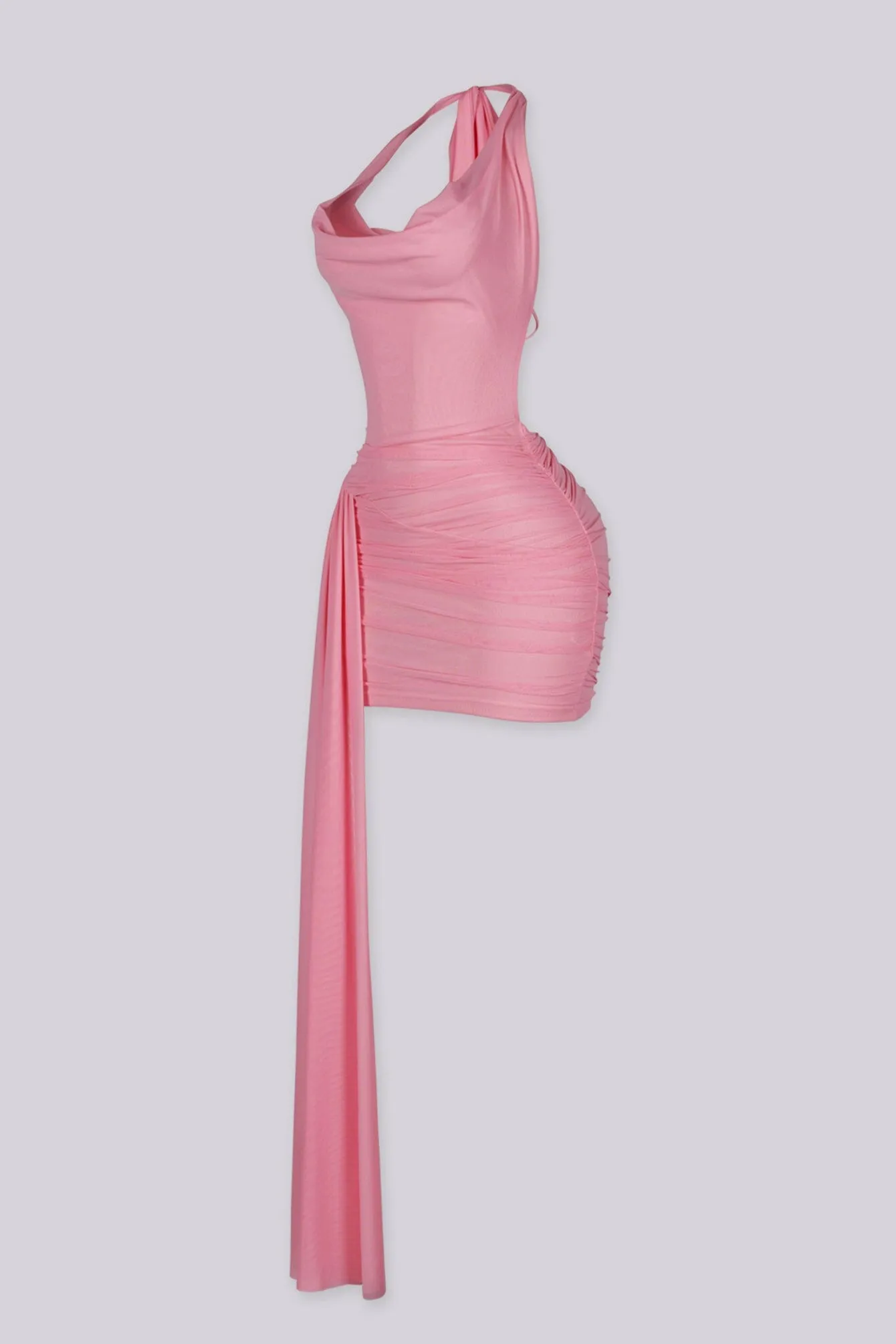 Yvon Draped Halter Mini Dress sold by EDGE by Know Style product image thumbnail 4