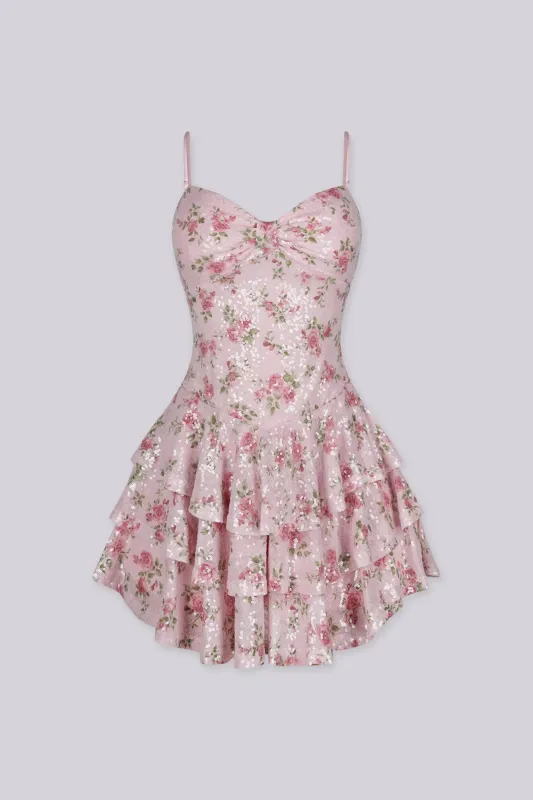 Pink Juliet Sequin Mini Dress made by Lovely Day