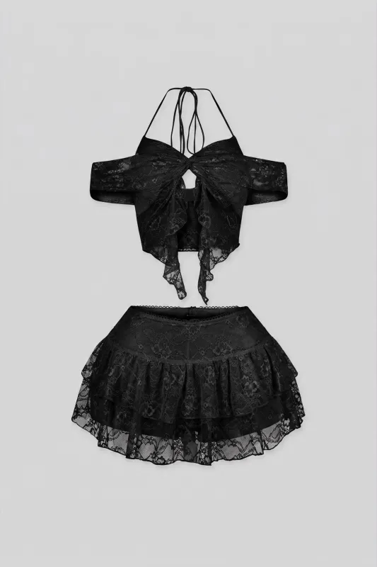 Dream Girl Lace Top & Skirt SET made by EDGE by Know Style