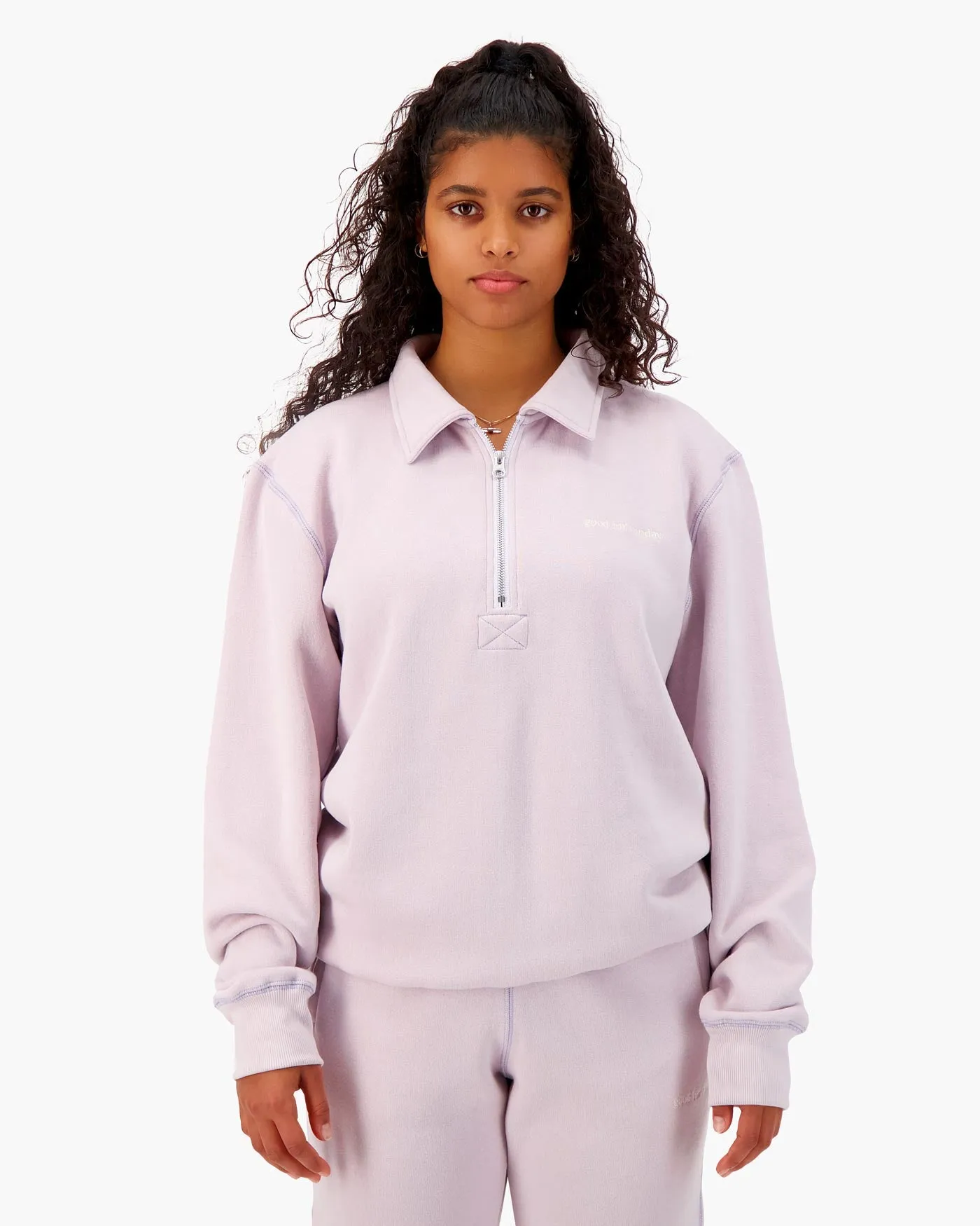 Tencel Zip Polo Sweatshirt sold by Good For Sunday product image thumbnail 3