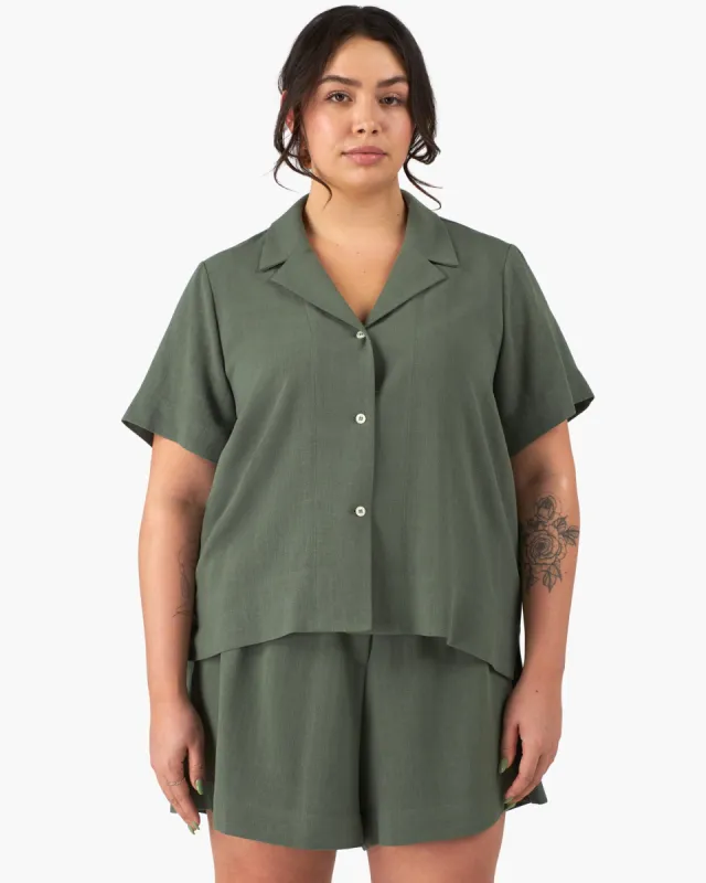 Silky Linen Notch Collar Shirt sold by Good For Sunday