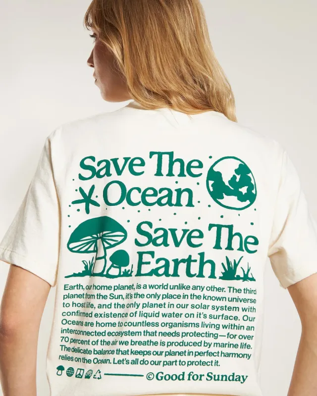 Save the Ocean Organic Cotton Tee sold by Good For Sunday