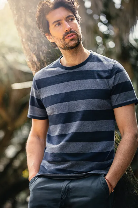 &SONS Papillon T-Shirt Navy Stripe sold by &SONS