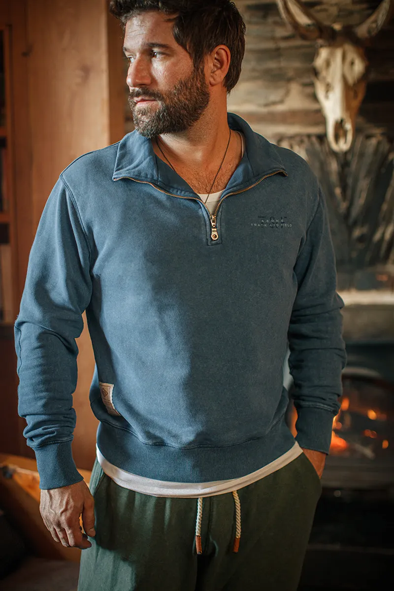Track and Field Half Zip Top Denim Blue sold by &SONS product image thumbnail 2