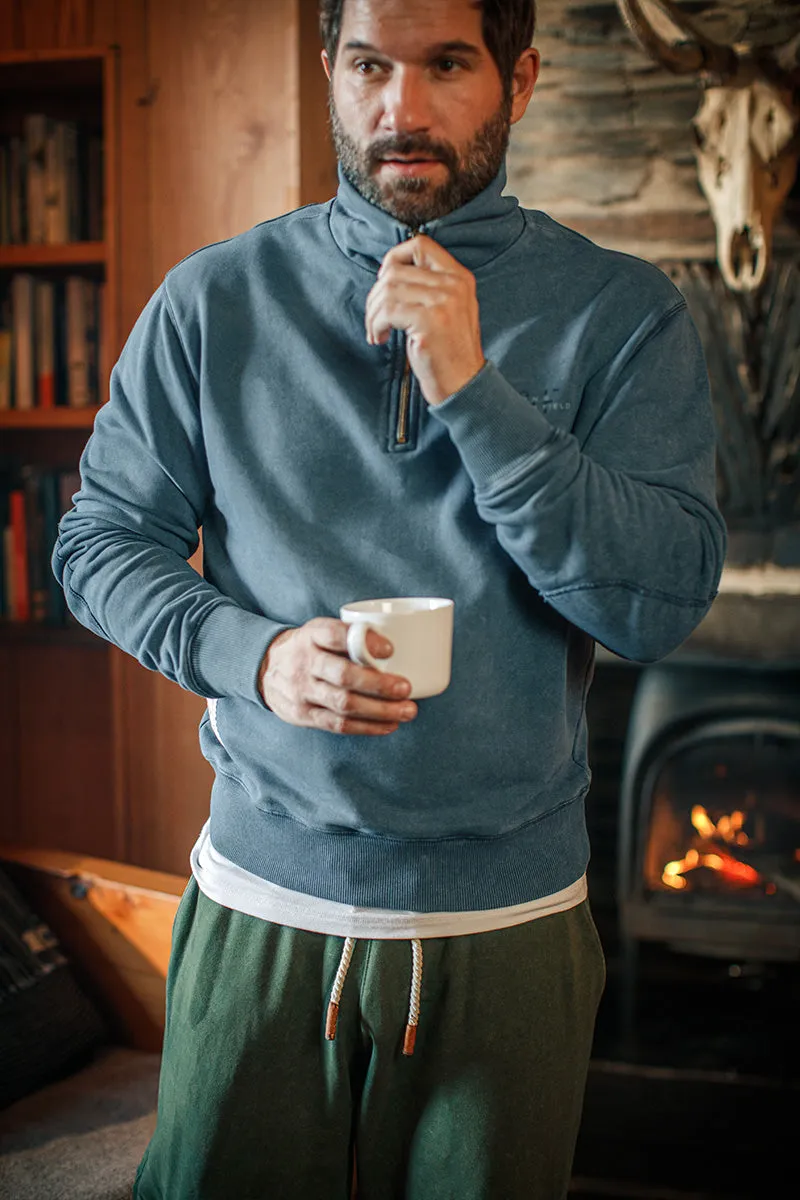 Track and Field Half Zip Top Denim Blue sold by &SONS product image thumbnail 3