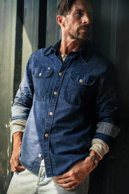 Handley Shirt Indigo sold by &SONS