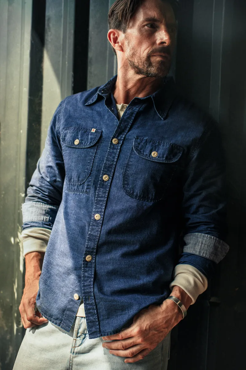 Handley Shirt Indigo sold by &SONS