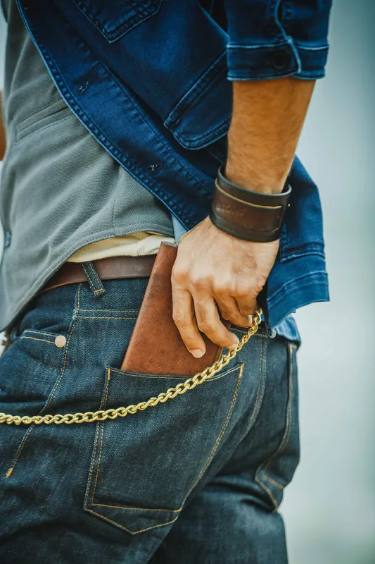 Leather Watch / Wrist Cuff Brown made by &SONS