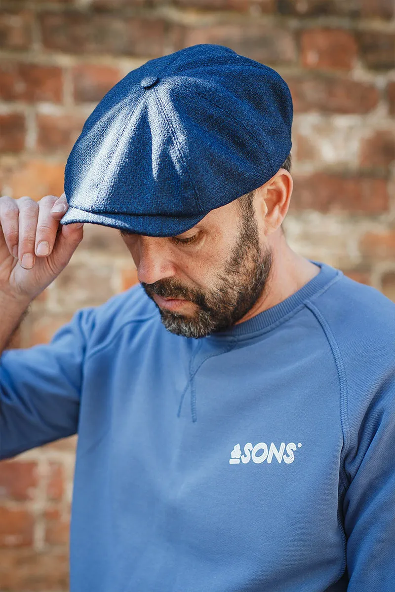 The London Baker Boy Hat- Blue Indigo sold by &SONS