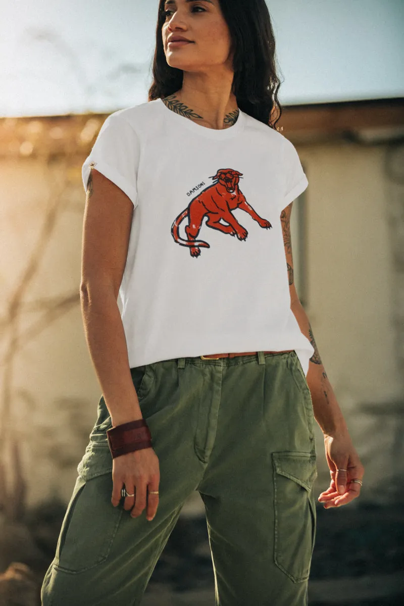 Damsons Red Cat Classic T-Shirt White sold by &SONS product image thumbnail 3