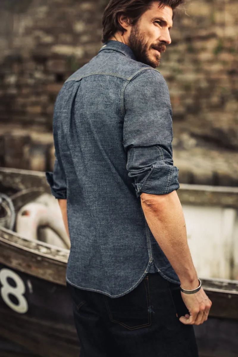 Luke Shirt Dark Chambray sold by &SONS product image thumbnail 4