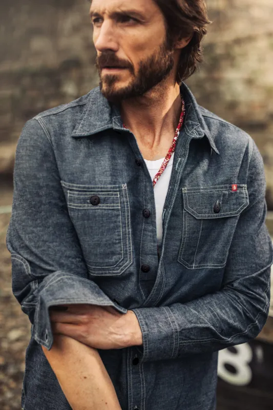 Luke Shirt Dark Chambray made by &SONS