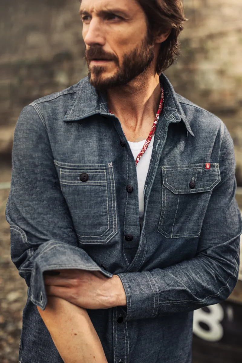 Luke Shirt Dark Chambray sold by &SONS