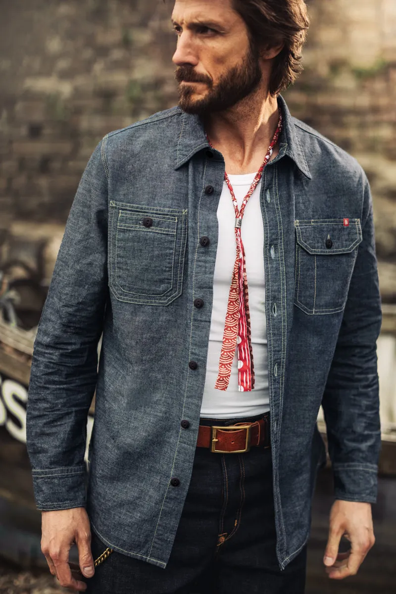 Luke Shirt Dark Chambray sold by &SONS product image thumbnail 5