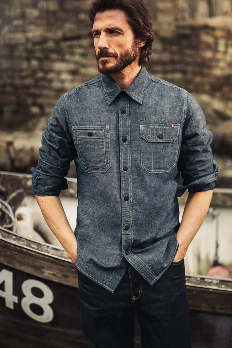 Luke Shirt Dark Chambray sold by &SONS product image thumbnail 3