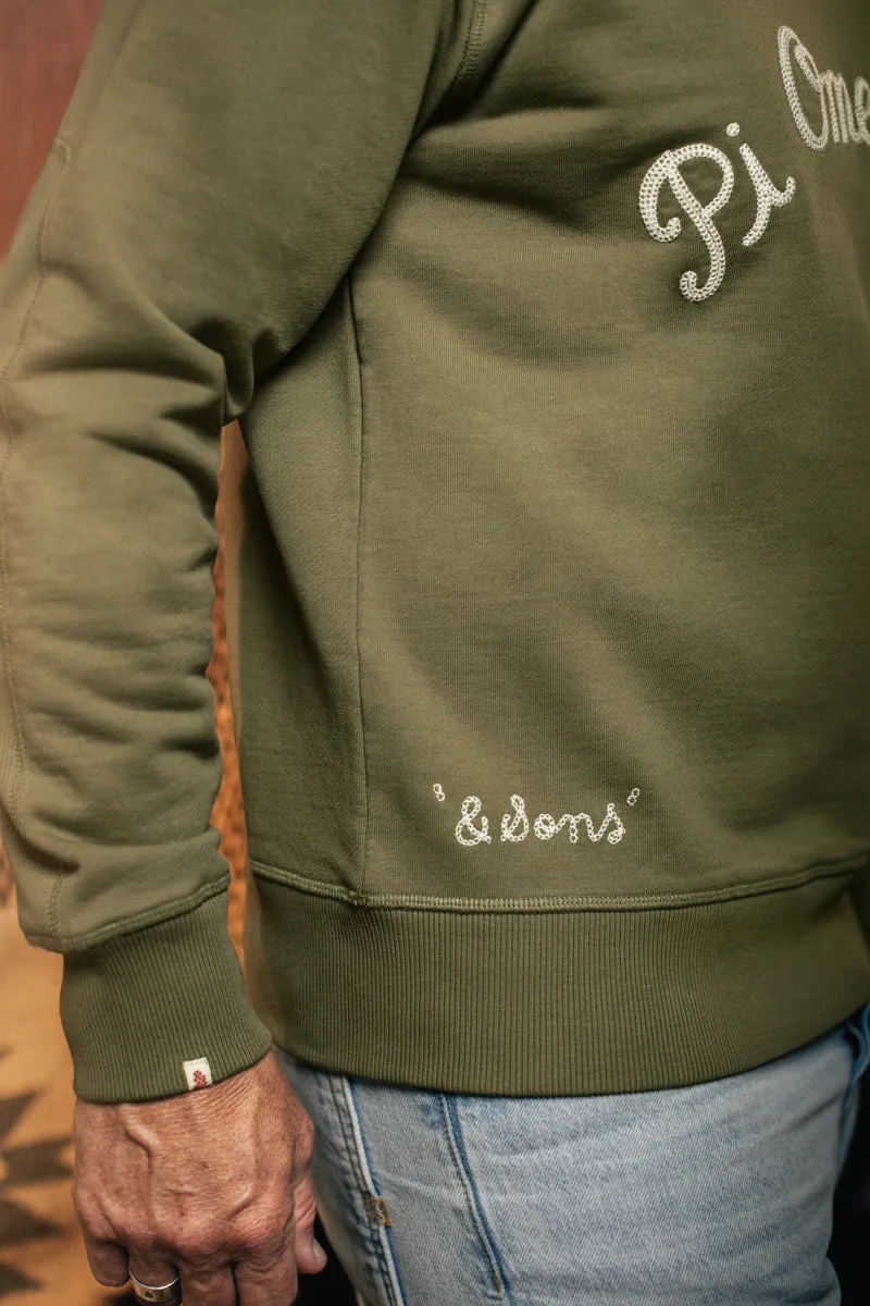 Pi Omega Sweatshirt Olive Green sold by &SONS product image thumbnail 4