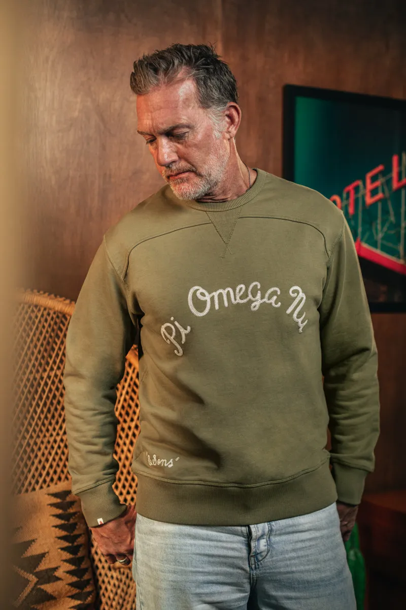 Pi Omega Sweatshirt Olive Green sold by &SONS product image thumbnail 5