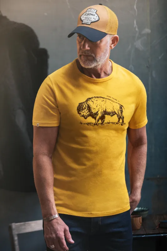 Bison T-Shirt Old Gold made by &SONS