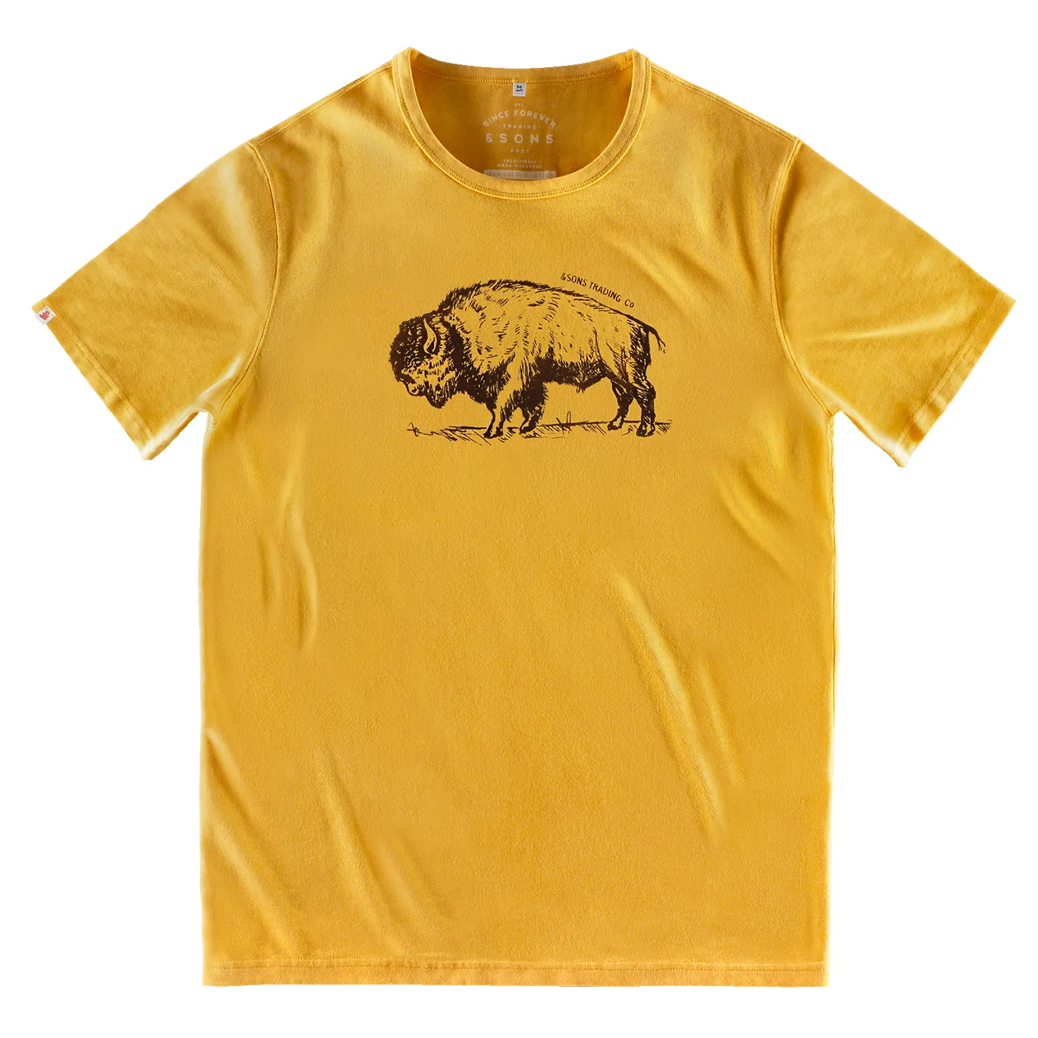 Bison T-Shirt Old Gold sold by &SONS product image thumbnail 5