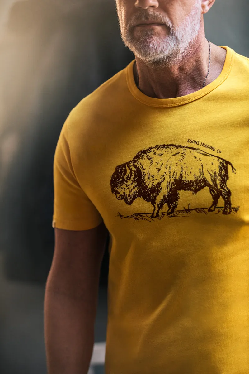 Bison T-Shirt Old Gold sold by &SONS product image thumbnail 3