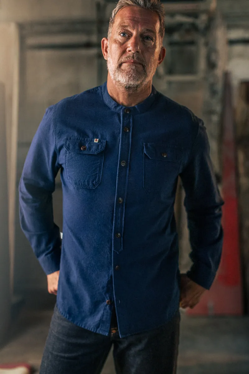 Edward Grandad Shirt Indigo sold by &SONS product image thumbnail 2