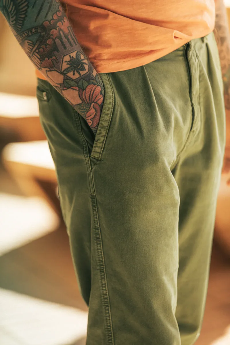 Grant Pleat Front Chino Olive Green sold by &SONS product image thumbnail 3