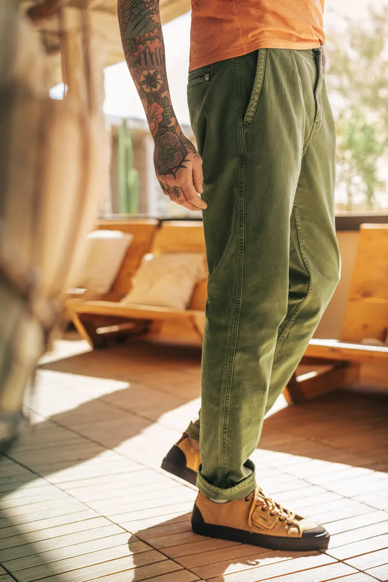 Grant Pleat Front Chino Olive Green sold by &SONS product image thumbnail 5