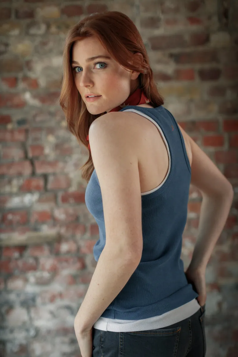 Damsons Tank Racer Vest Indigo sold by &SONS product image thumbnail 4