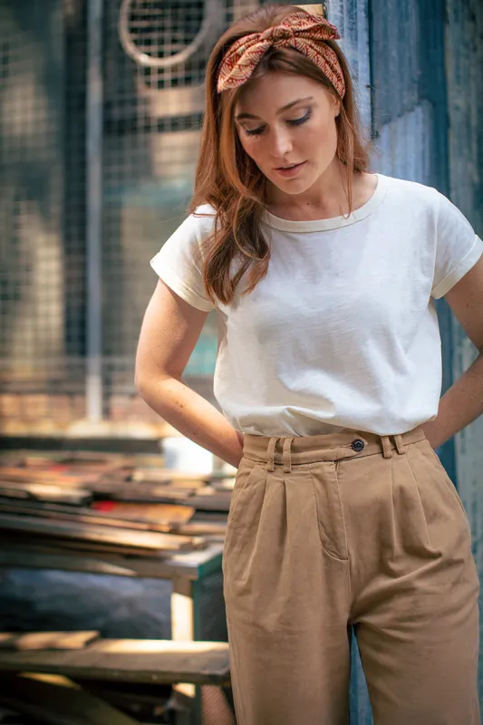 Damsons Landgirl Waves Headscarf Red sold by &SONS